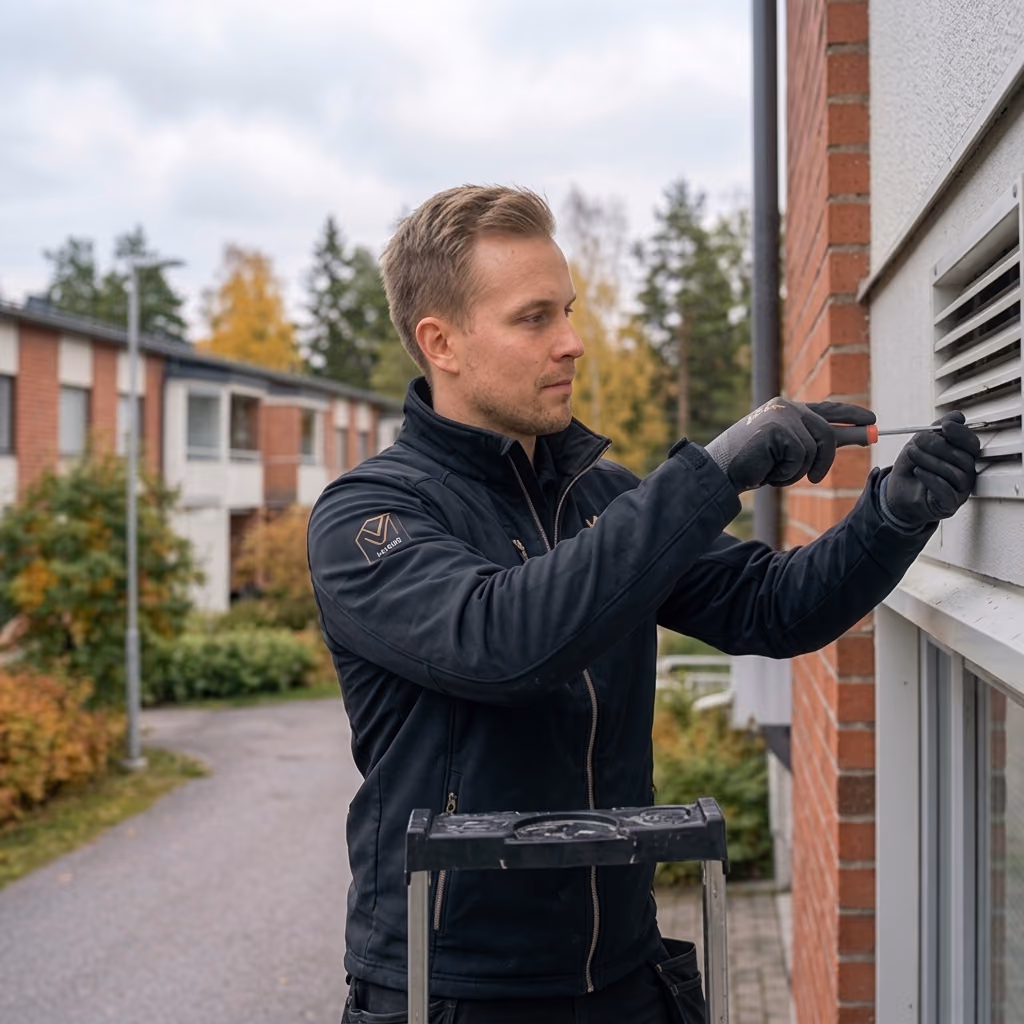Veeti työn ääressä